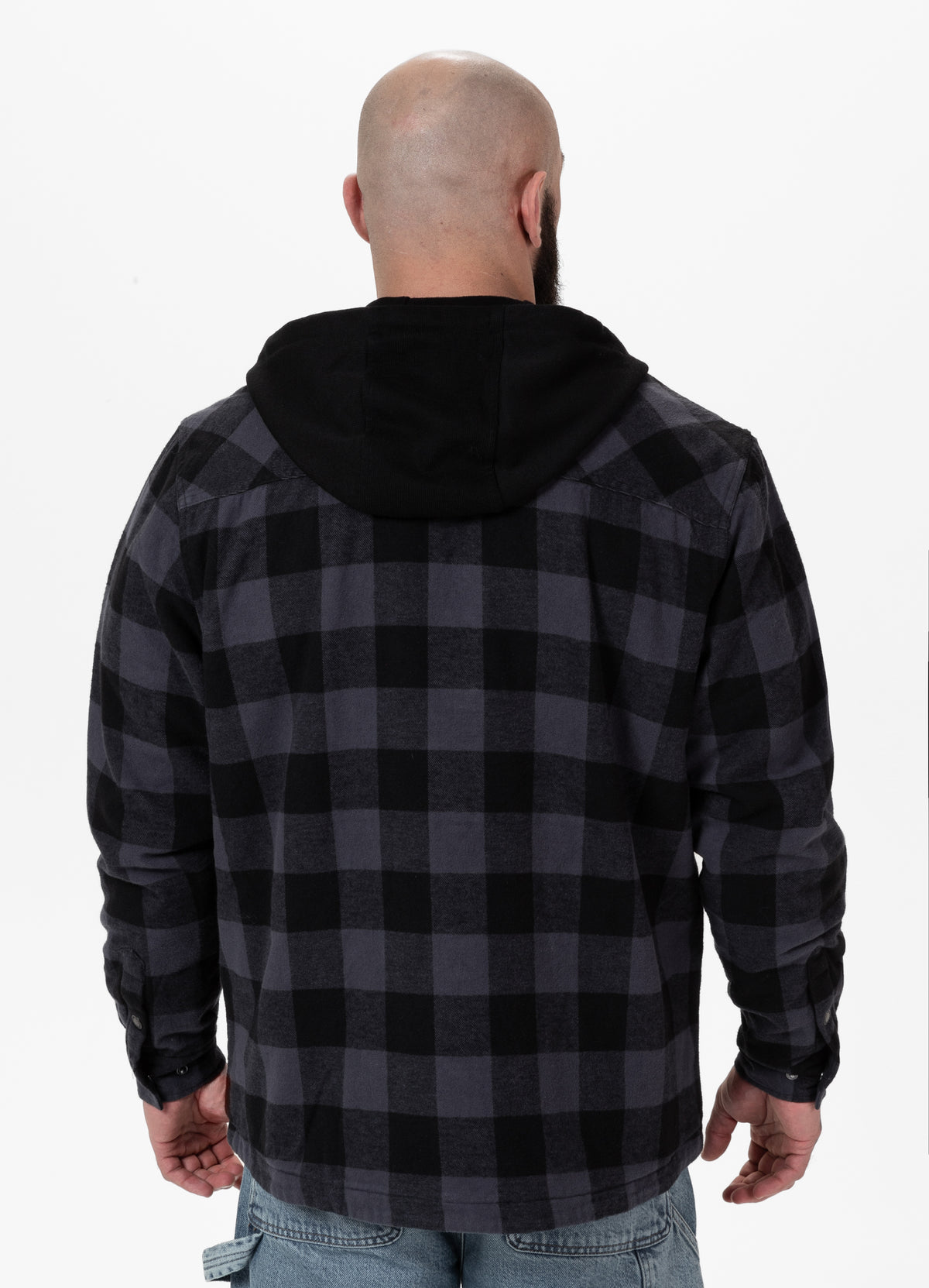 PIONEER Grey/Black Hooded Overshirt - Pitbullstore.eu