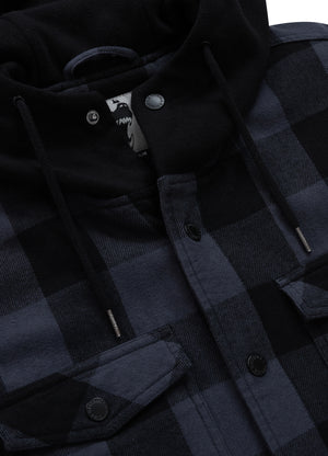 PIONEER Grey/Black Hooded Overshirt - Pitbullstore.eu