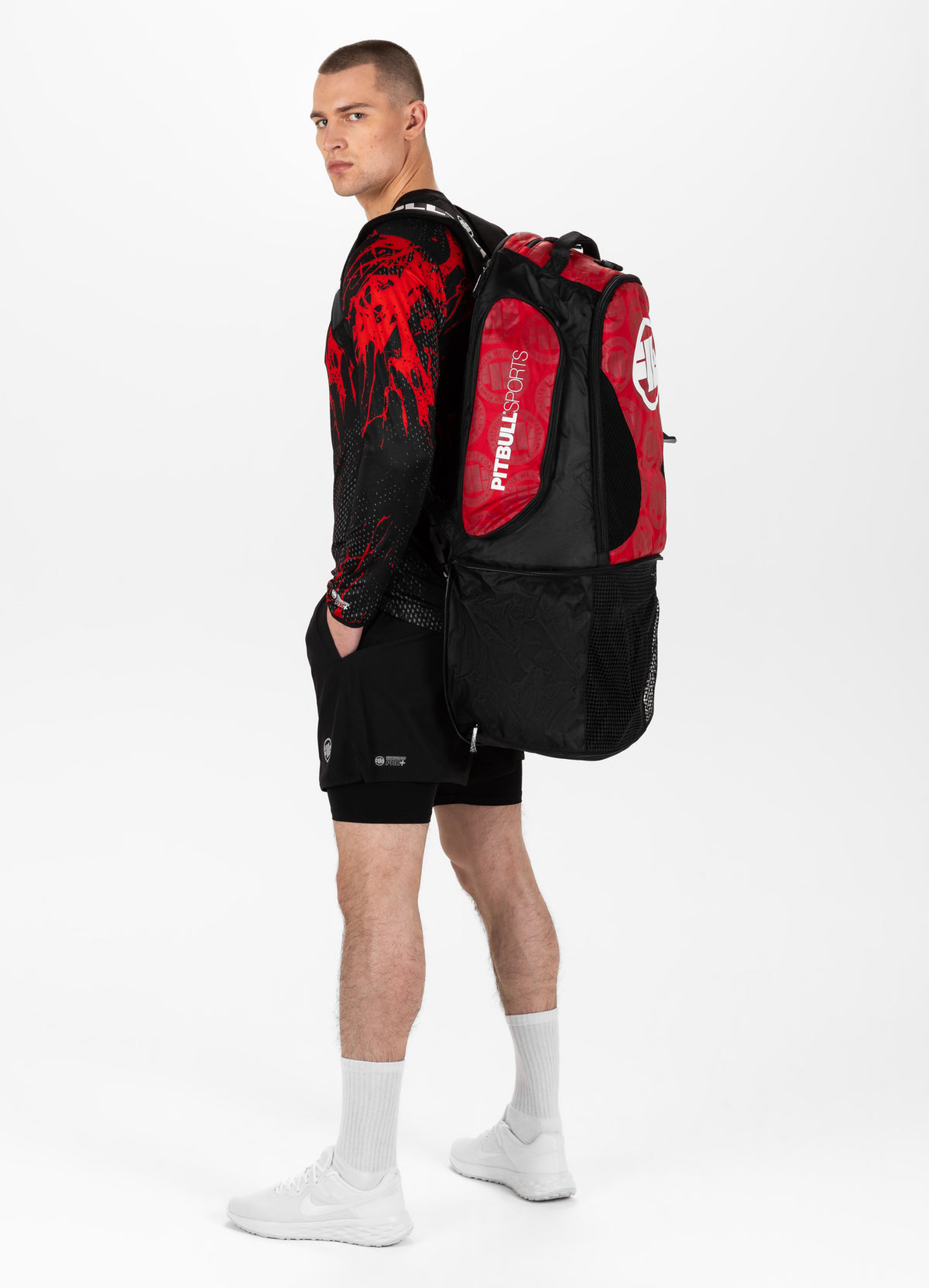 LOGO Red Big Training Backpack - Pitbullstore.eu