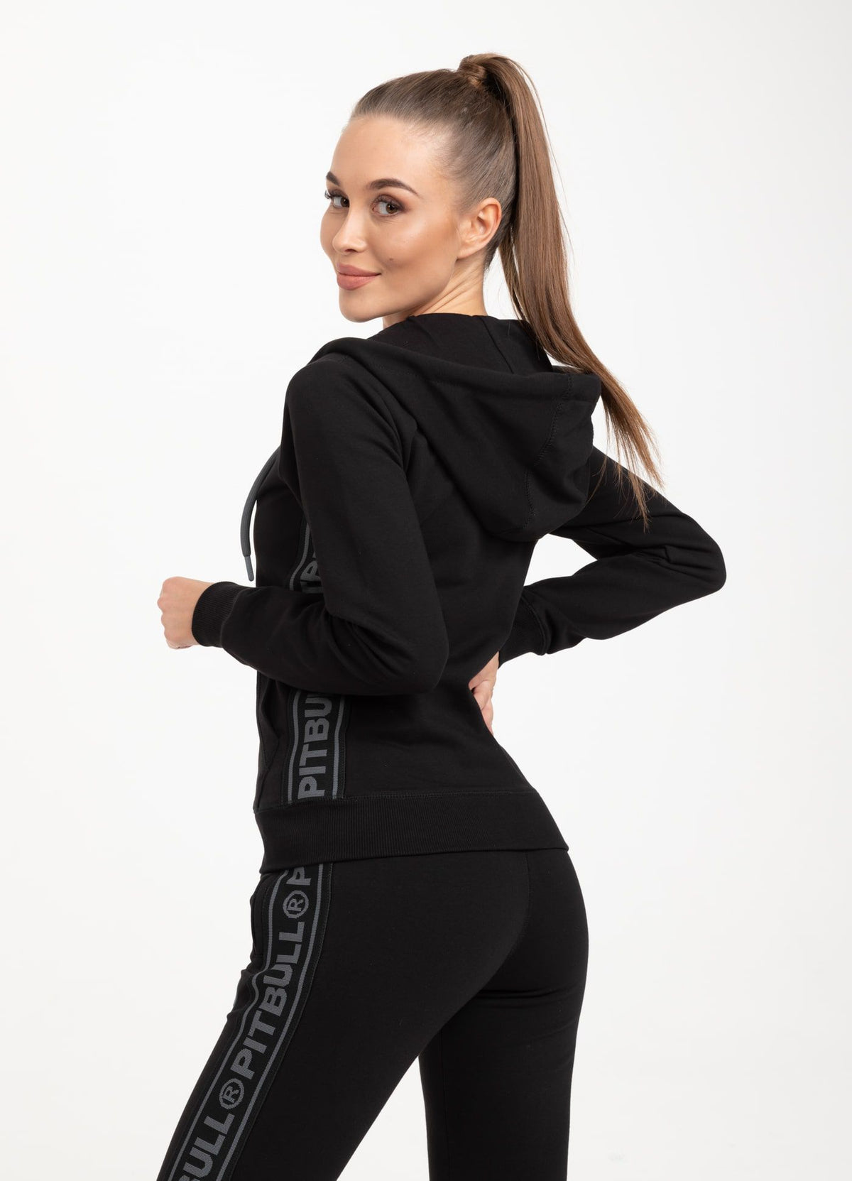 Damen-Kapuzenpullover mit Reißverschluss French Terry Small Logo
