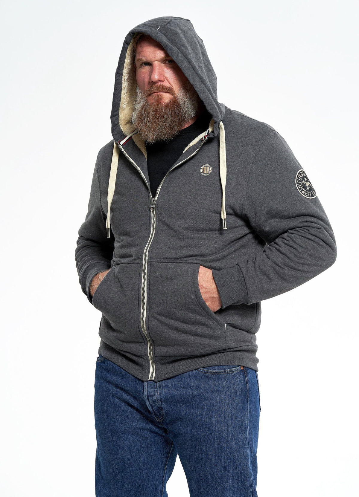 Hoodie mit Reißverschluss Sherpa Ruffin - Anthrazit