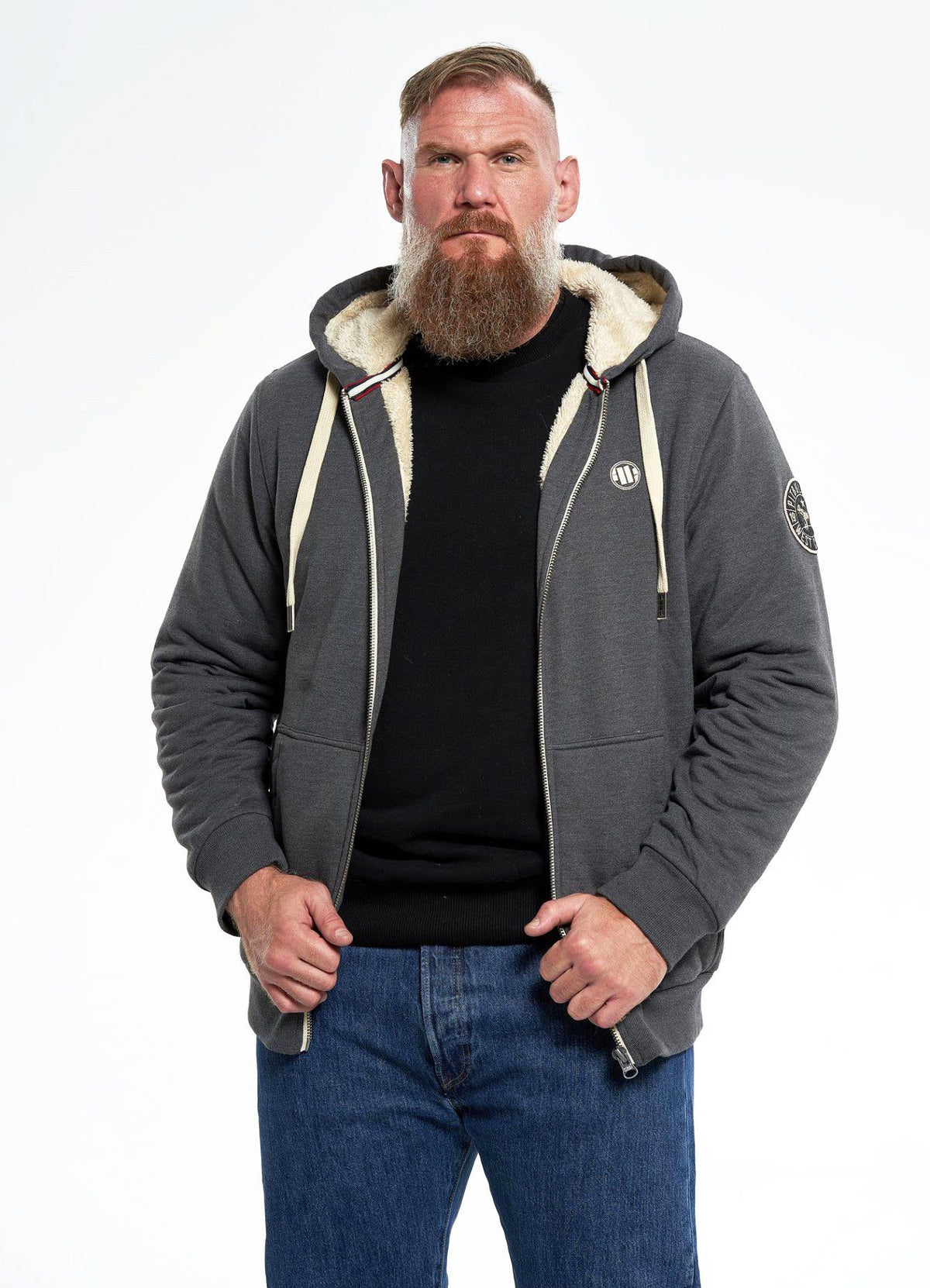 Hoodie mit Reißverschluss Sherpa Ruffin - Anthrazit