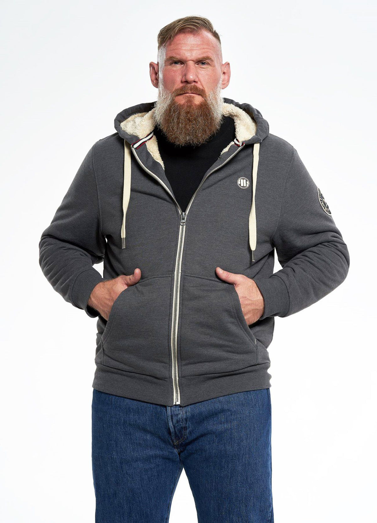 Hoodie mit Reißverschluss Sherpa Ruffin - Anthrazit