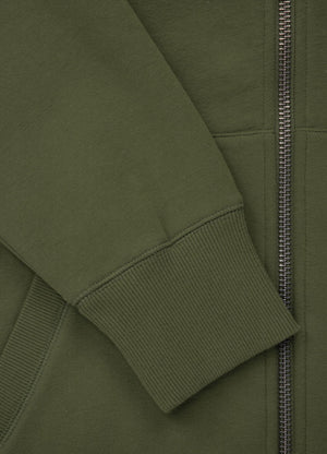 Kapuzenjacke mit Reißverschluss und kleinem Logo