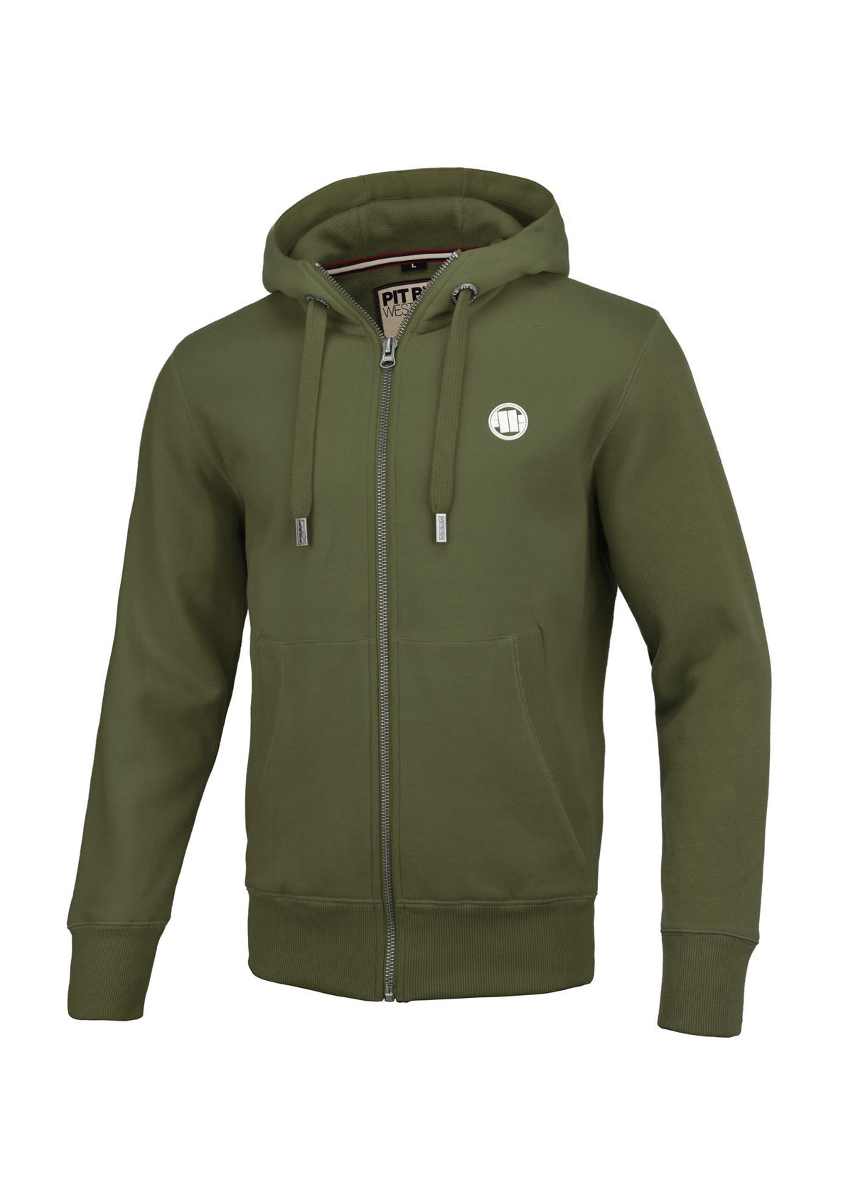 Kapuzenjacke mit Reißverschluss und kleinem Logo