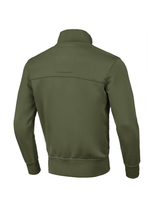 Oldschool Trainingsjacke Kleines Logo Oliv