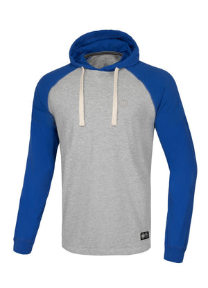 Langarmshirt mit Kapuze, Garment Washed Raglan, kleines Logo