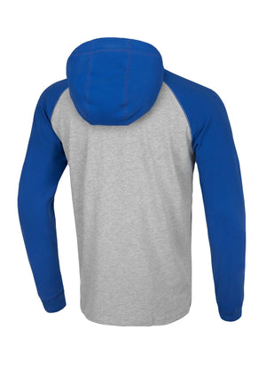 Langarmshirt mit Kapuze, Garment Washed Raglan, kleines Logo