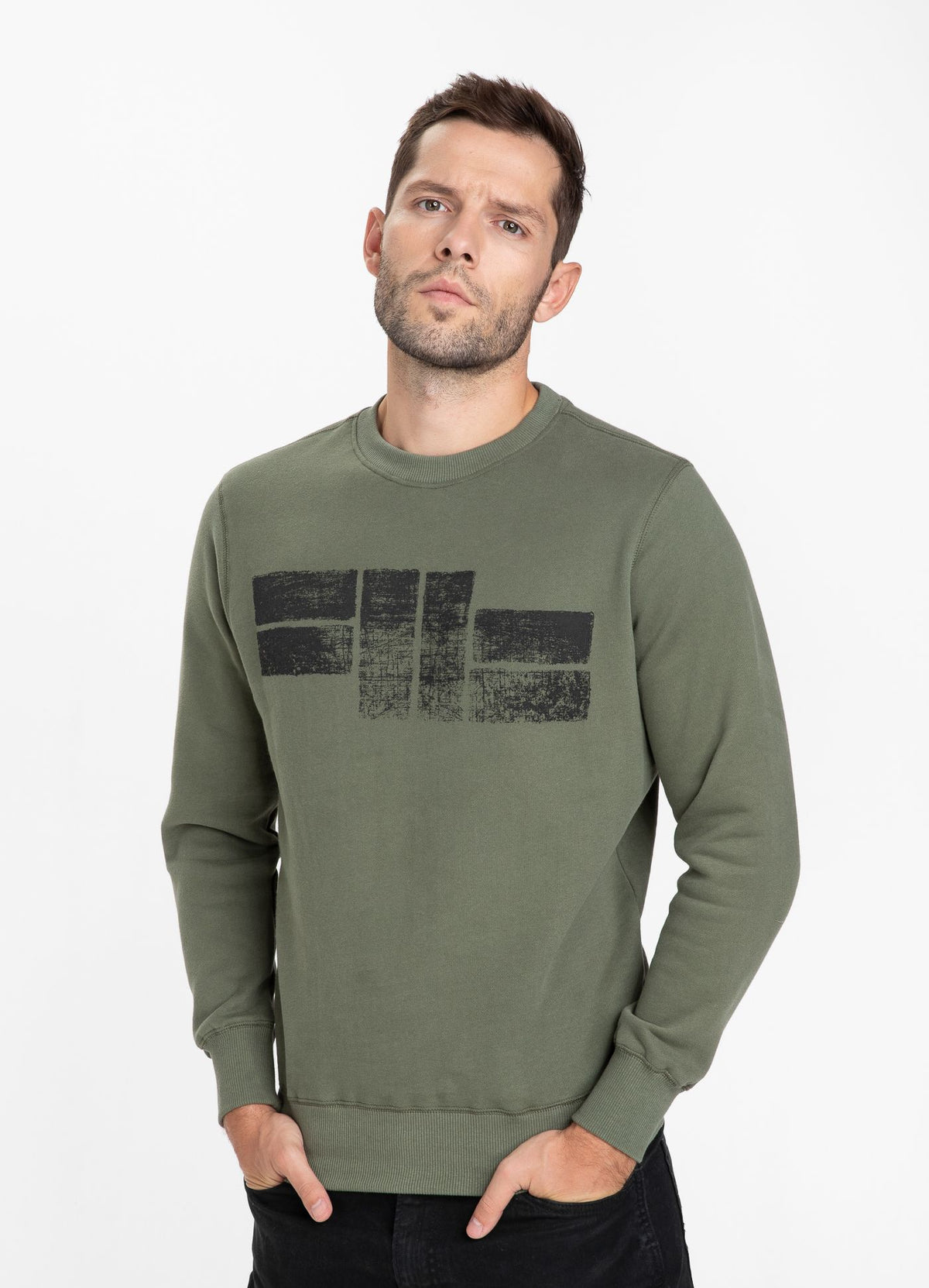 Rundhalsausschnitt CLASSIC LOGO Olive