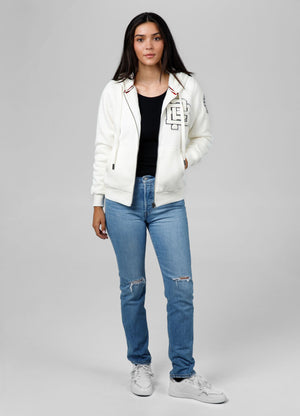 Frauen Hoodie mit Reißverschluss Sherpa Ruffina - Offwhite