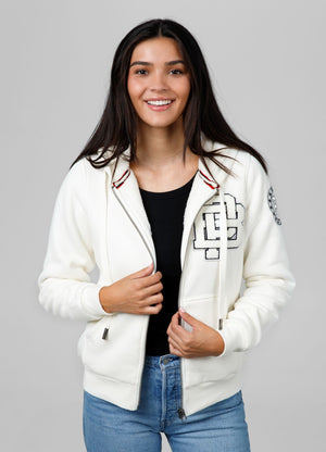 Frauen Hoodie mit Reißverschluss Sherpa Ruffina - Offwhite