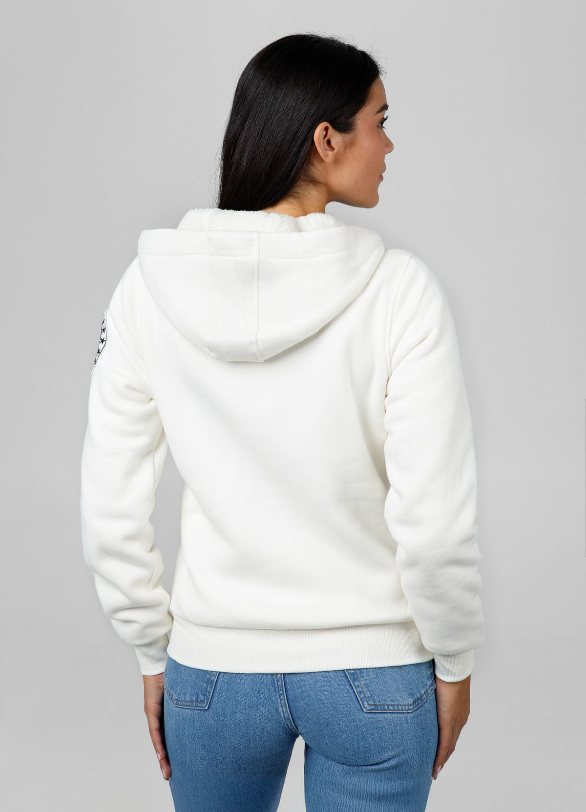 Frauen Hoodie mit Reißverschluss Sherpa Ruffina - Offwhite