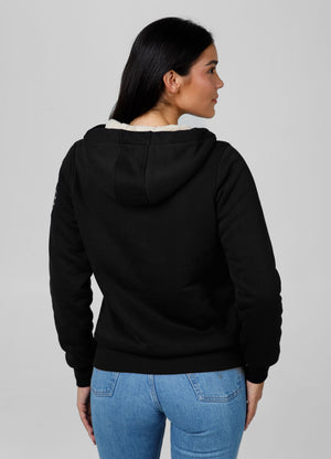 Damen Hoodie mit Reißverschluss Sherpa Ruffina - Schwarz