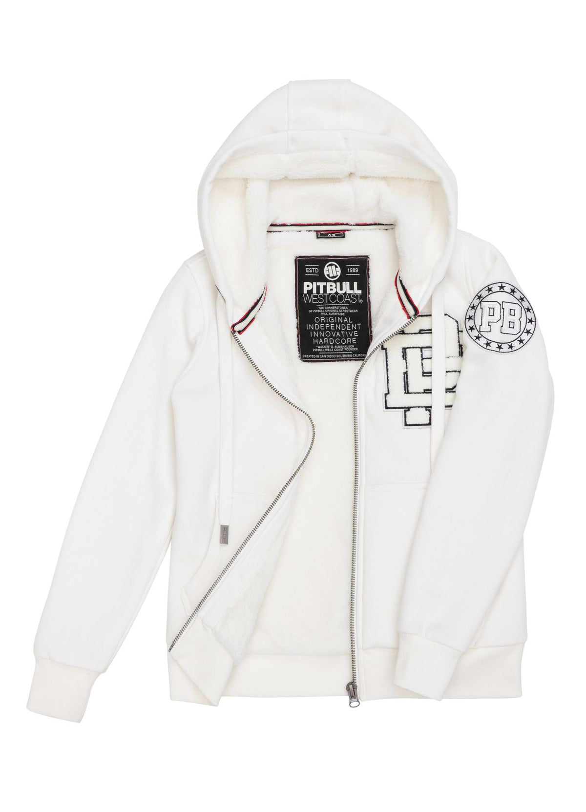 Frauen Hoodie mit Reißverschluss Sherpa Ruffina - Offwhite