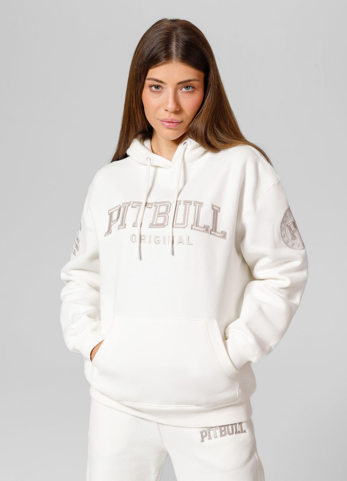 Frauen Oversize Hoodie Tyrian - Offwhite