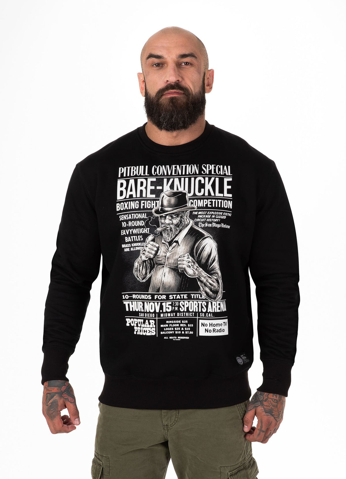 Sweatshirt Bare Knuckle - Schwarz