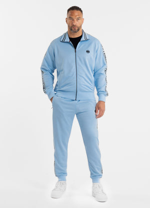 Herren Sweatjacke Oldschool Tape Logo - Hellblau