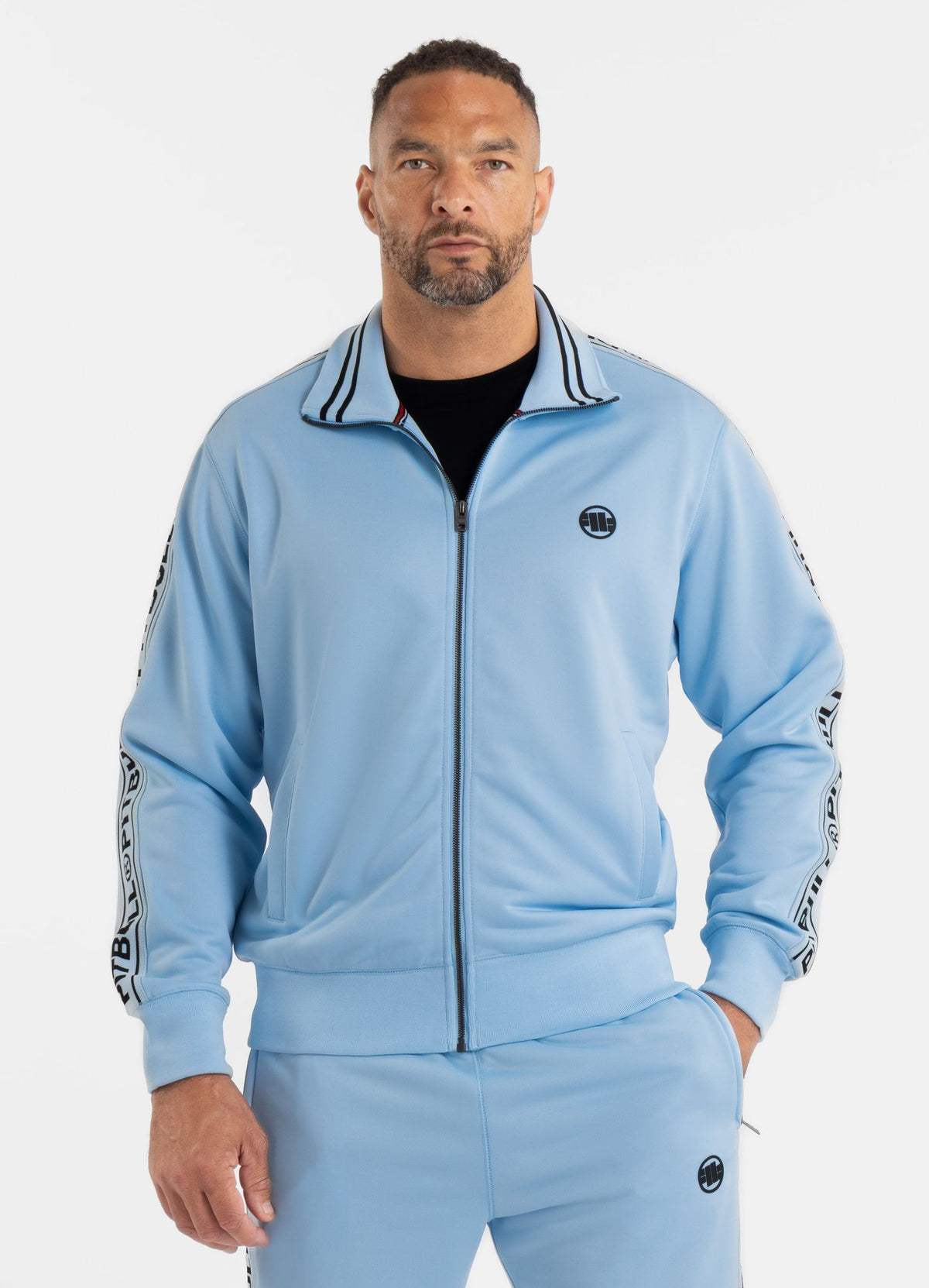 Herren Sweatjacke Oldschool Tape Logo - Hellblau