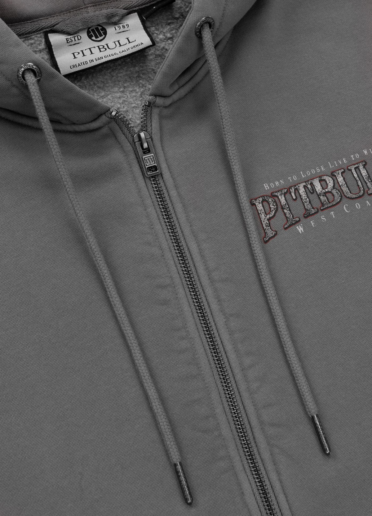 Herren Kapuzenjacke mit Reißverschluss Washed ACE OF SPADES - Grau