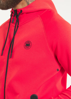 Men's Zip-up hoodie DOGWOOD - Fluo red