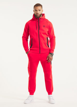 Men's Zip-up hoodie DOGWOOD - Fluo red