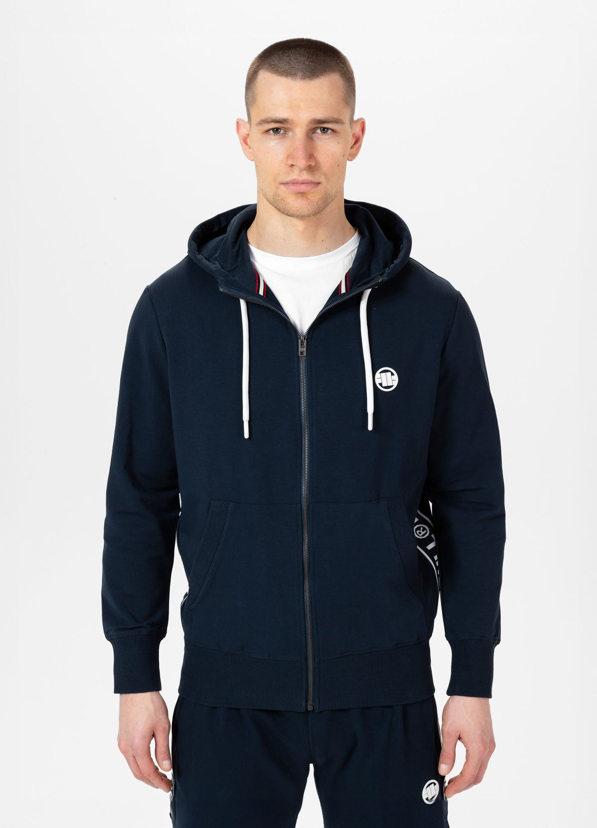 Hoodie mit Reißverschluss French Terry Lotus - Dunkelblau