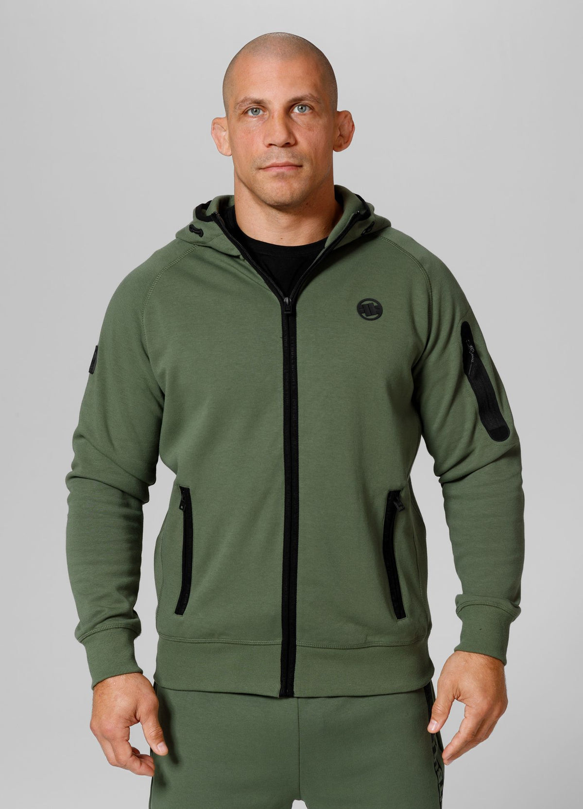 Hoodie mit Reißverschluss Hermes - Olivgrün