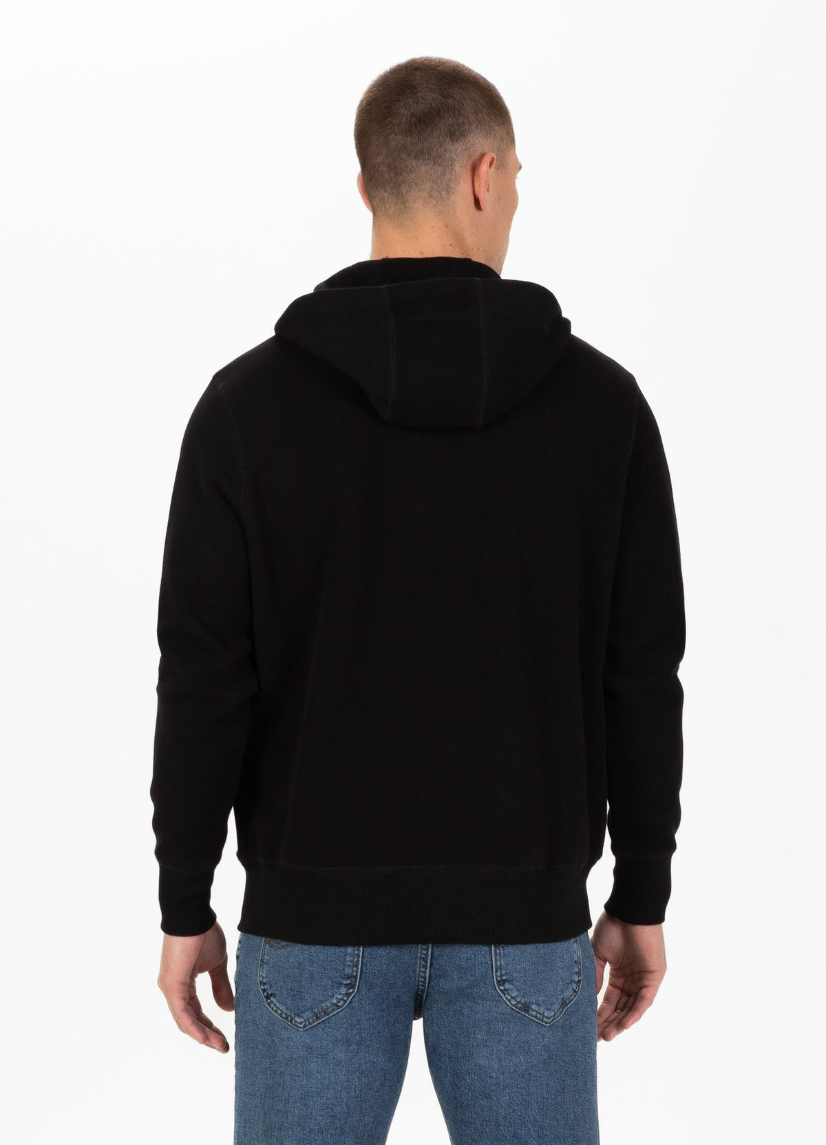 Hoodie mit Reißverschluss Pique Small Logo - Schwarz