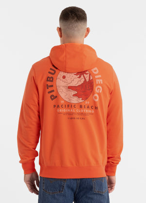 Men's Zip-up hoodie PLANET SURF - Salmon