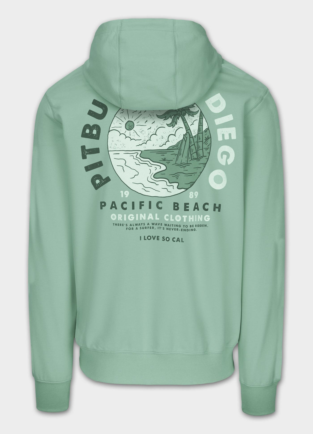 Men's Zip-up hoodie PLANET SURF - Mint