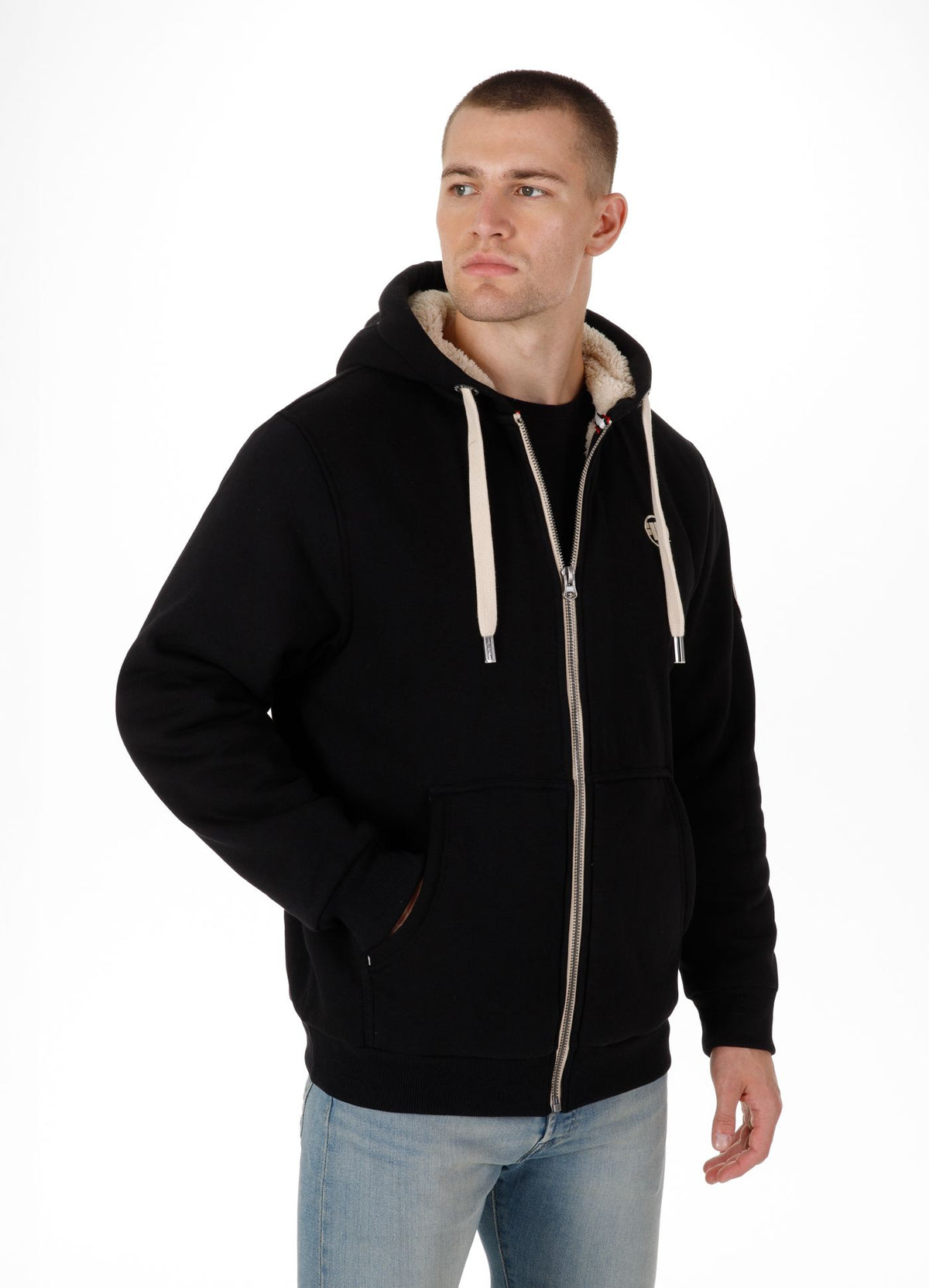 Hoodie mit Reißverschluss Sherpa Ruffin II - Schwarz