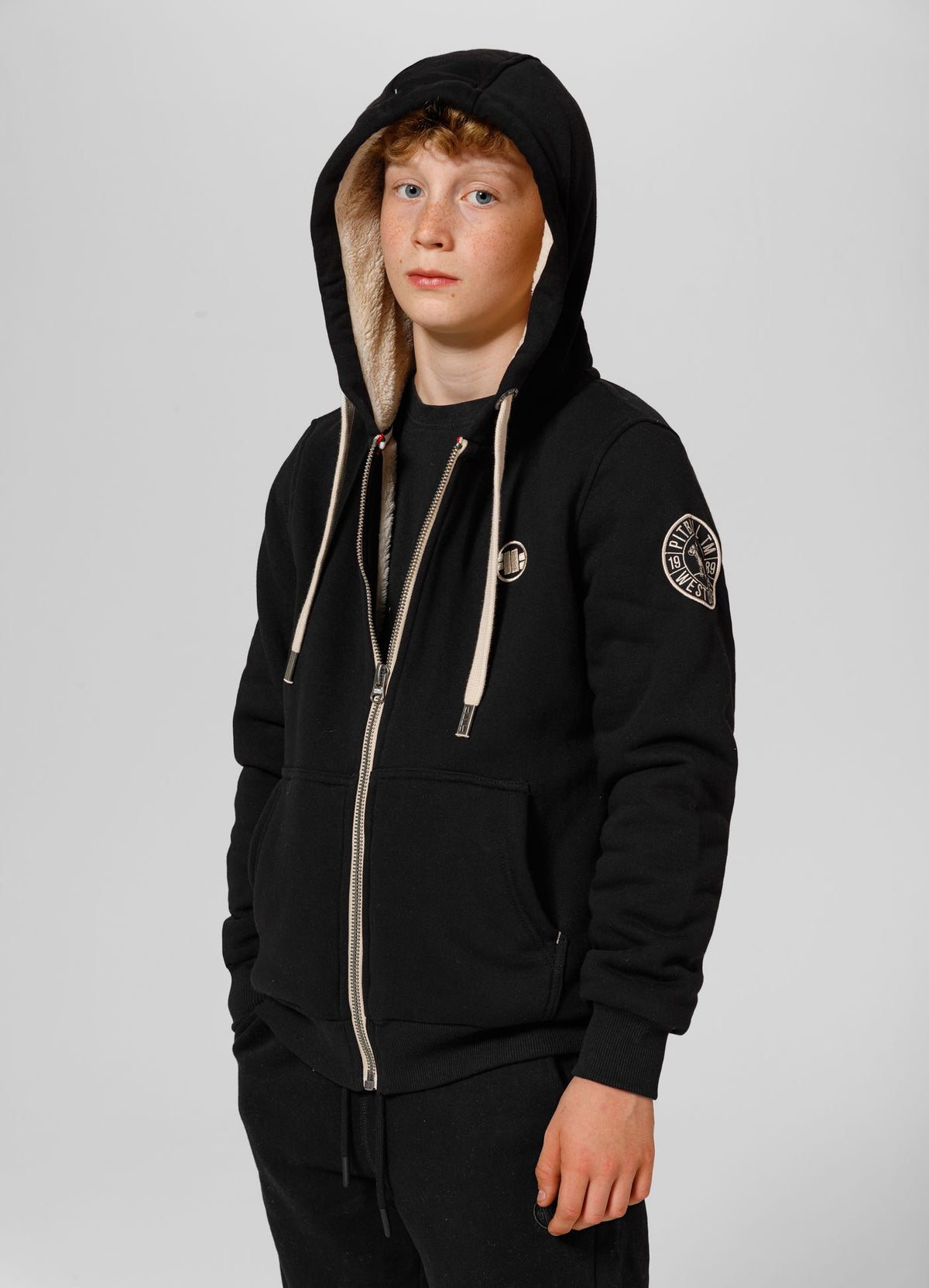 Hoodie mit Reißverschluss Sherpa Ruffin II - Schwarz