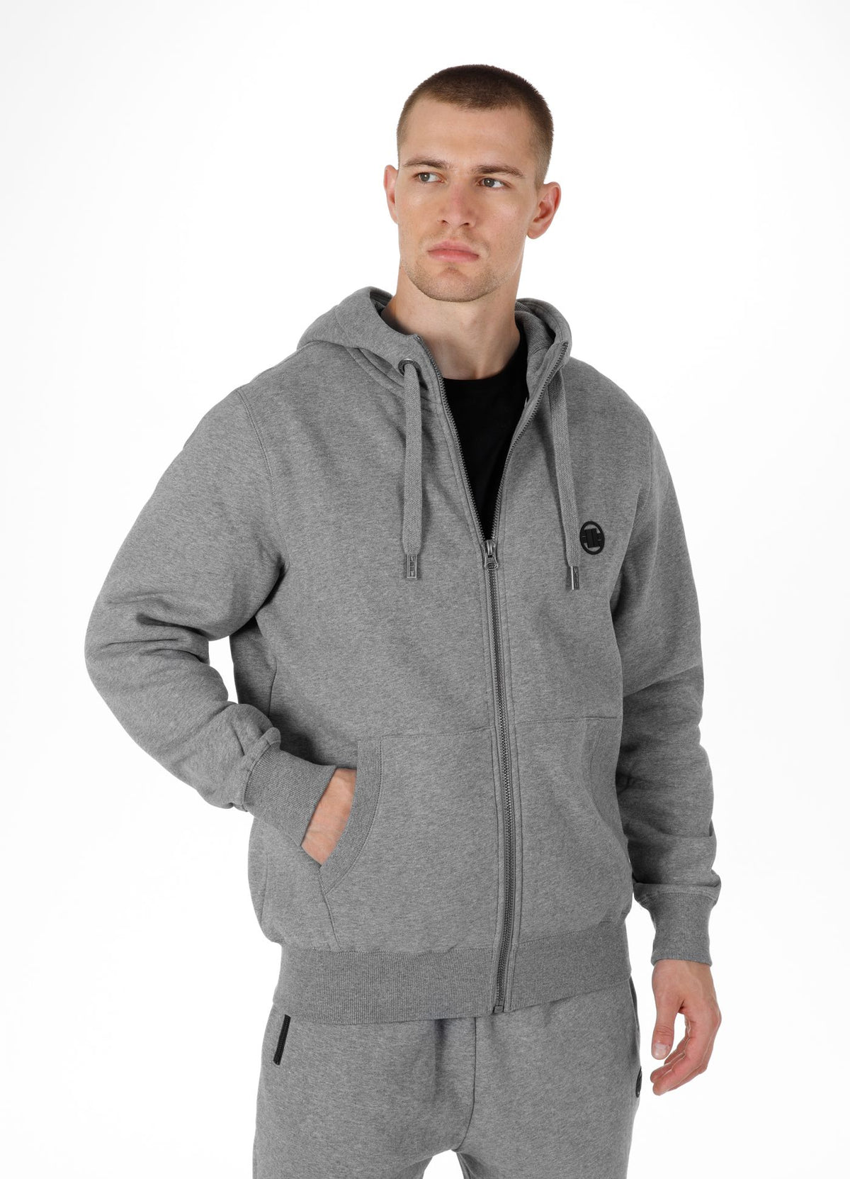 Hoodie mit Reißverschluss Small Logo - Dunkelgrau