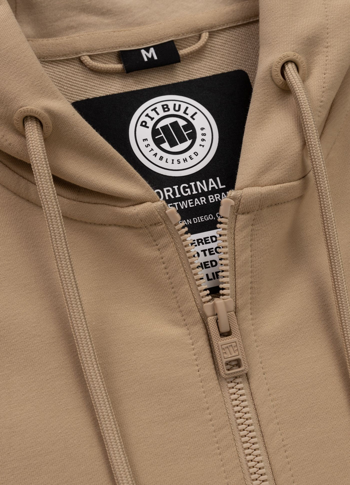 Men's Zip-up hoodie TAPE NUGGET - Light sand