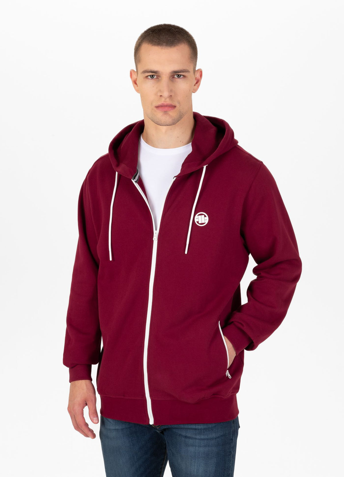 Hoodie mit Reißverschluss Terry New Logo - Bordeauxrot