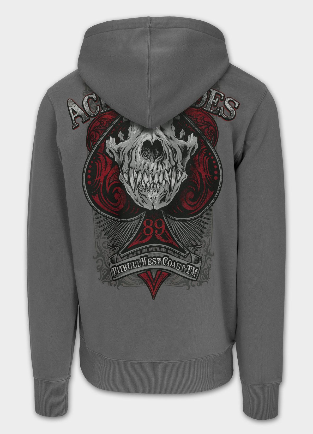 Herren Kapuzenjacke mit Reißverschluss Washed ACE OF SPADES - Grau