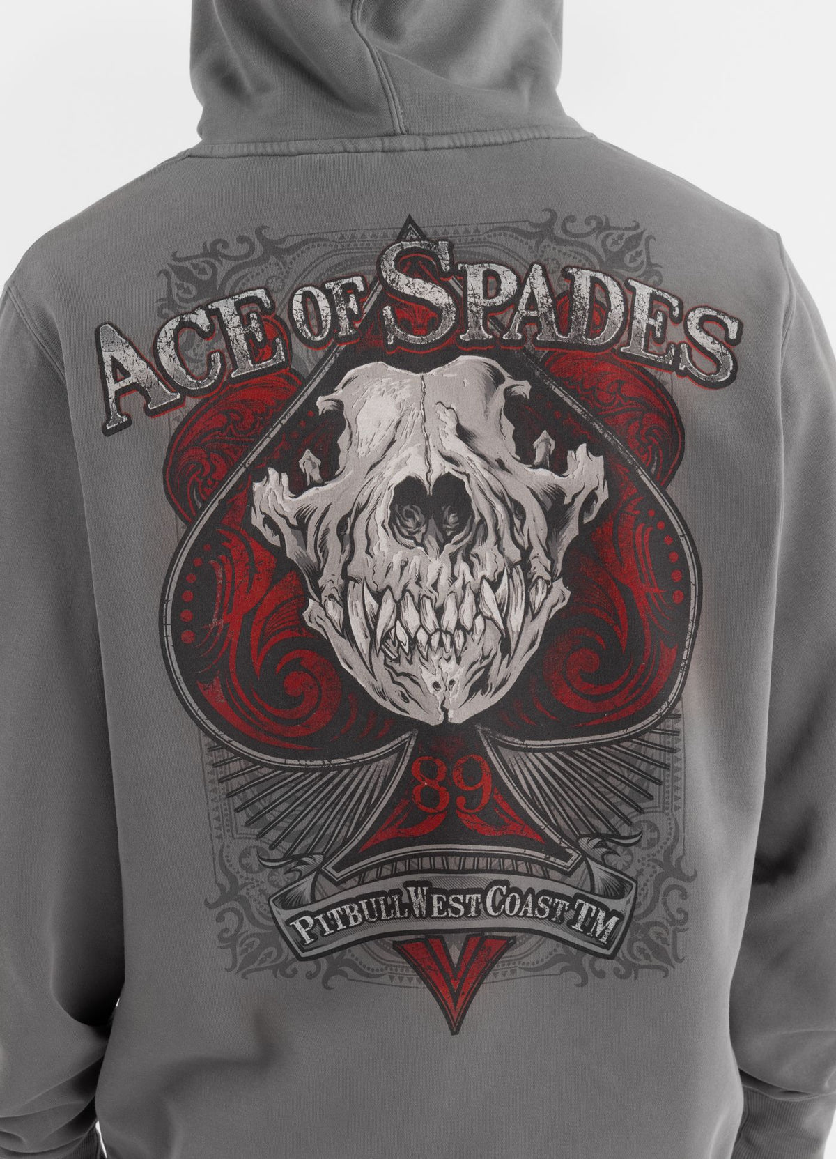 Herren Kapuzenjacke mit Reißverschluss Washed ACE OF SPADES - Grau