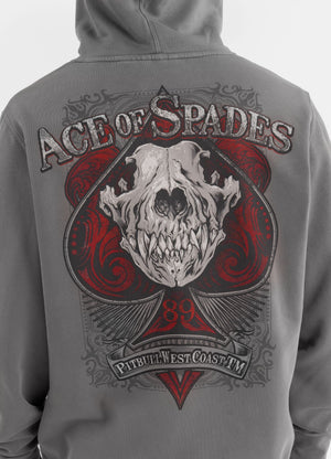 Herren Kapuzenjacke mit Reißverschluss Washed ACE OF SPADES - Grau