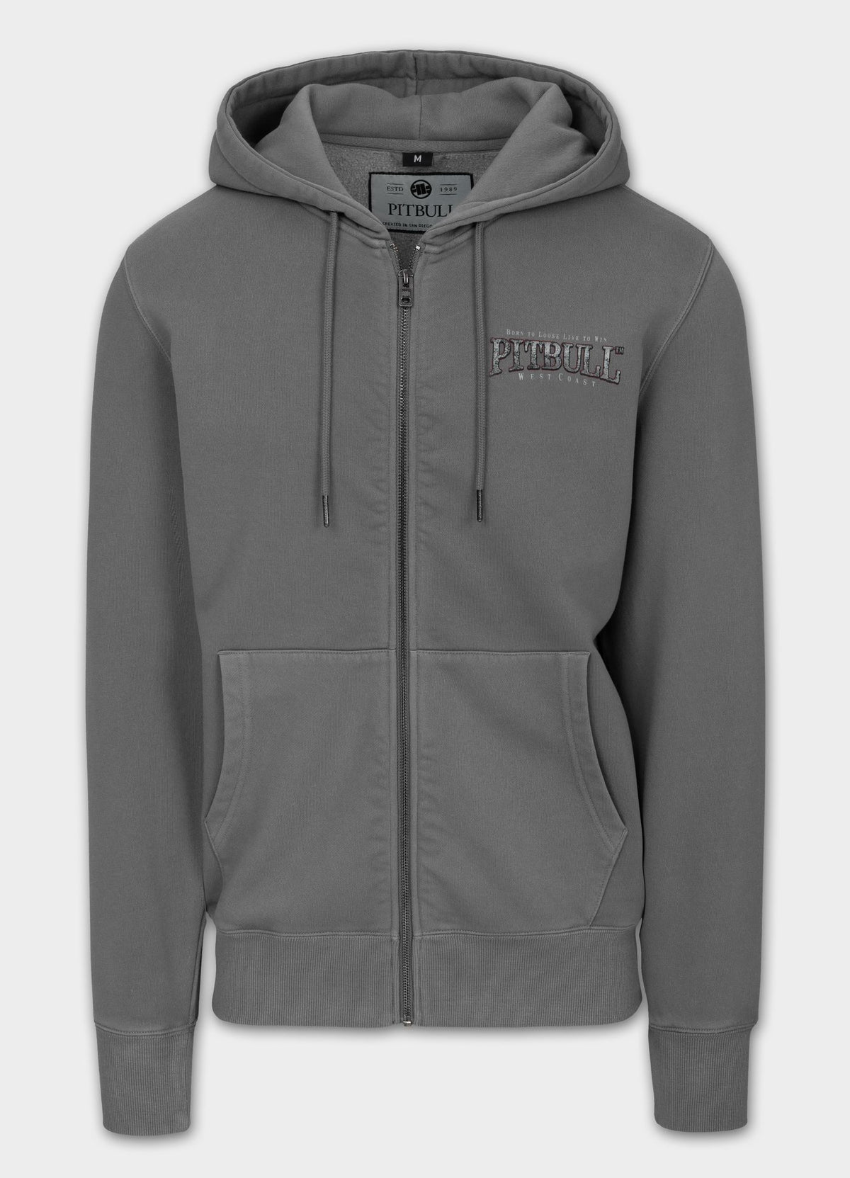 Herren Kapuzenjacke mit Reißverschluss Washed ACE OF SPADES - Grau