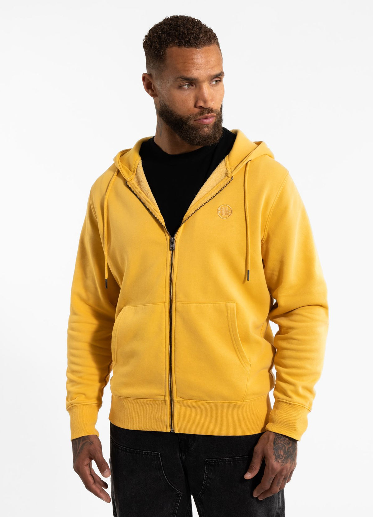 Men's Zip-up hoodie Washed Lancaster II - Washed yellow