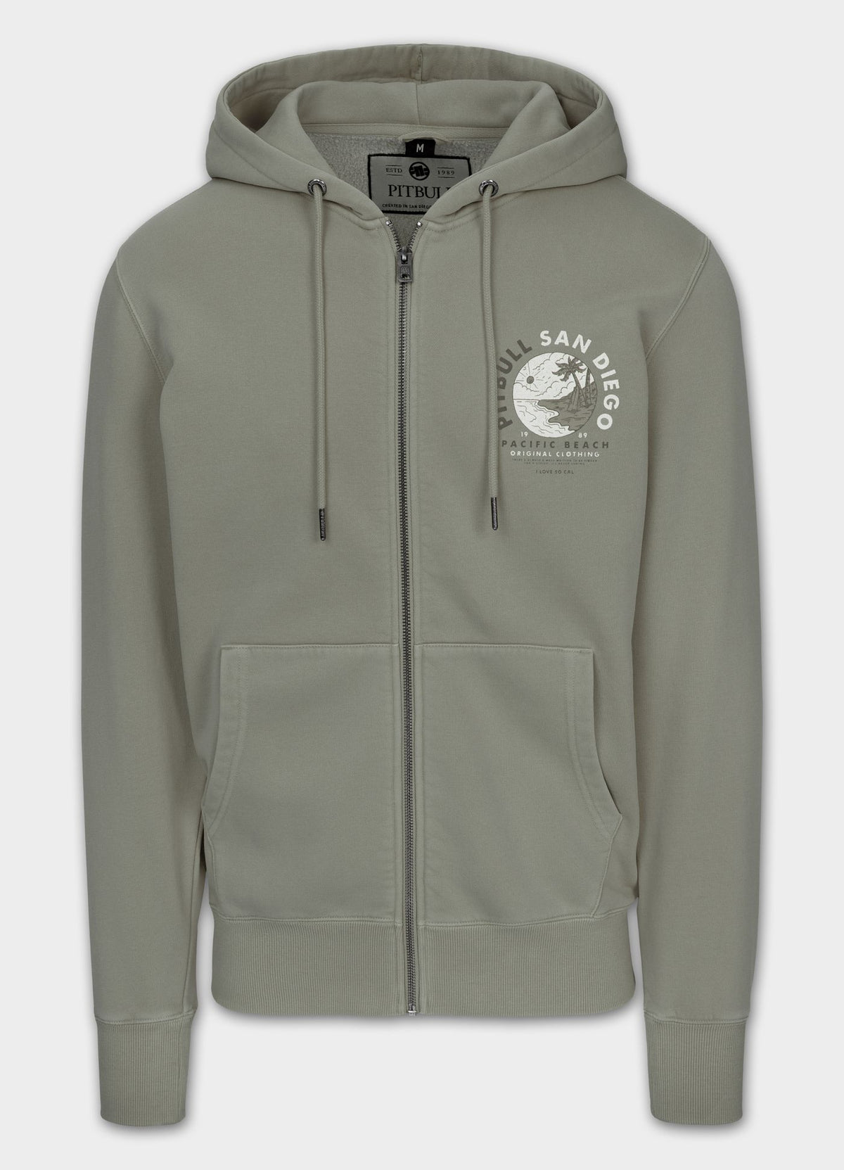 Men's Zip-up hoodie Washed PLANET SURF - Gray Harbour