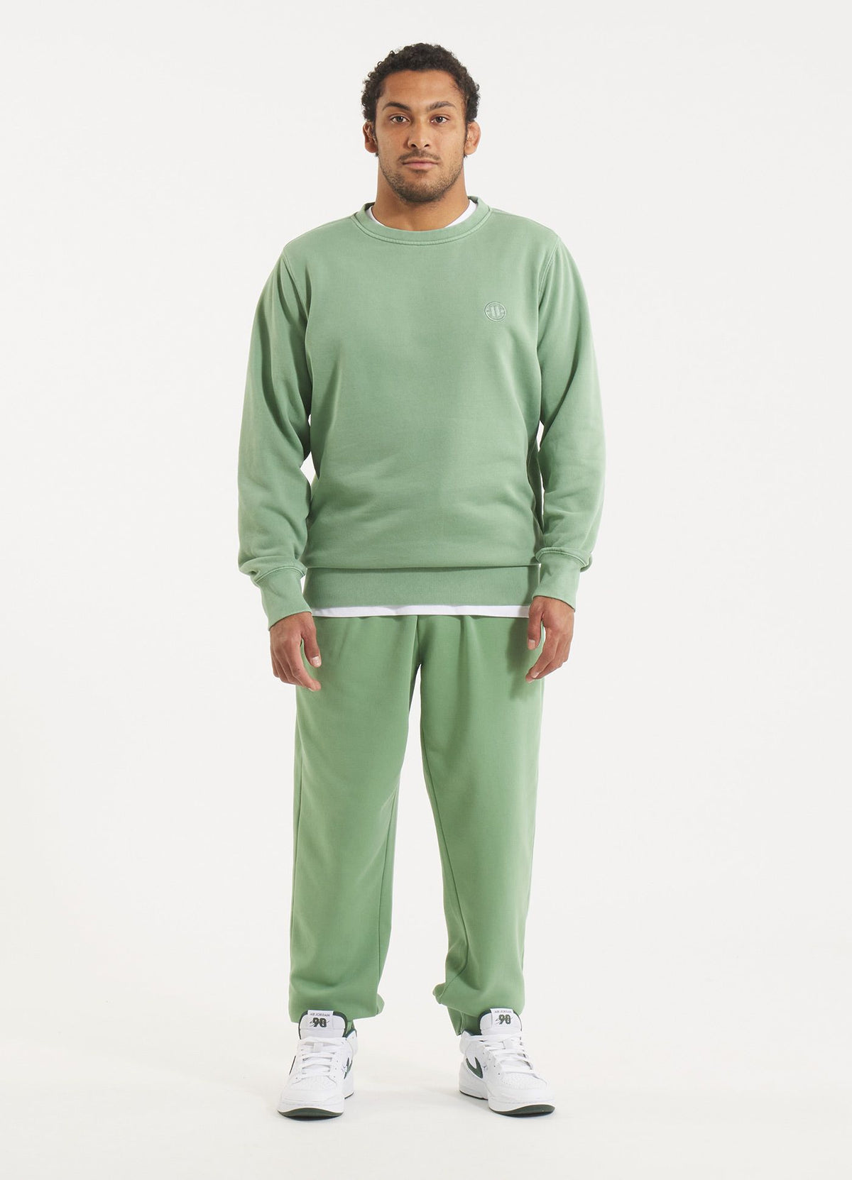 Herren Sweatshirt Washed Lancaster II - Salbeigrün
