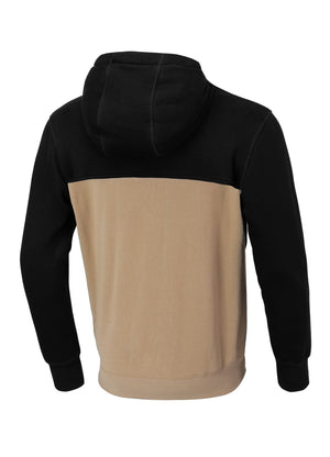 TERRY GROUP 2-FARBEN Kapuzenpullover in Schwarz/Sand