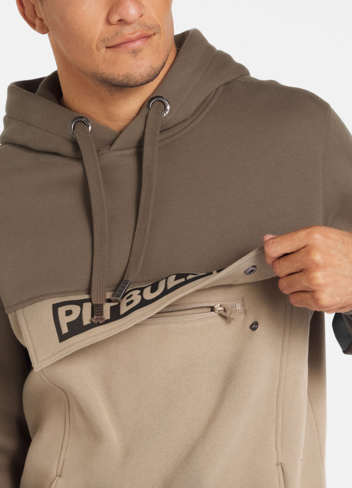 Hoodie Two-Color Hilltop - Braun / Sand