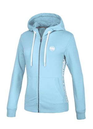 Frauen Hoodie mit Reißverschluss French Terry La Deta - Hellblau