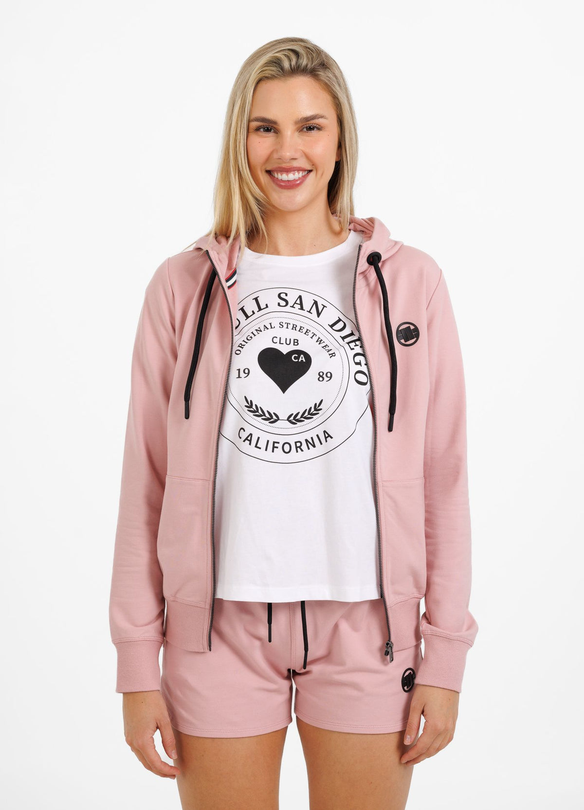 Frauen Hoodie mit Reißverschluss French Terry La Deta - Rosa