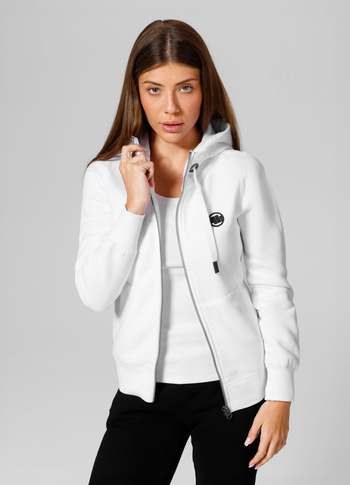 Frauen Hoodie mit Reißverschluss Hilltop - Weiß