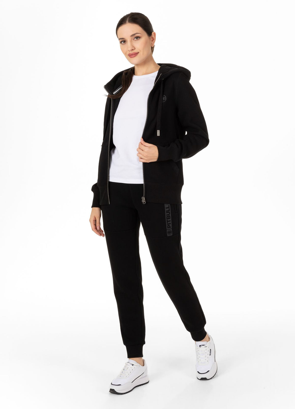 Frauen Hoodie mit Reißverschluss - Schwarz