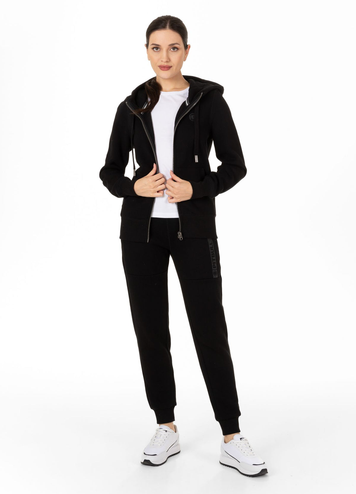 Frauen Hoodie mit Reißverschluss - Schwarz