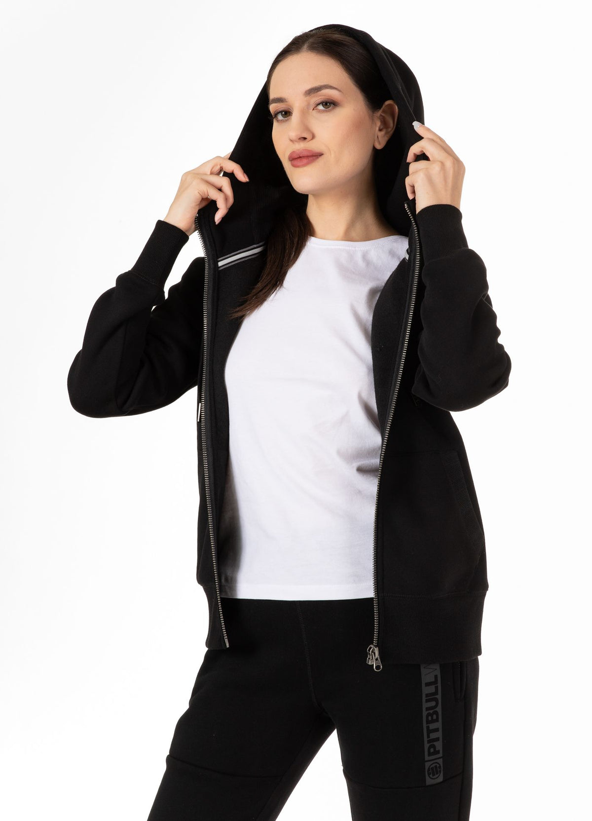 Frauen Hoodie mit Reißverschluss - Schwarz